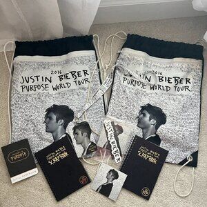Justin Bieber Purpose Tour 2016 VIP Backstage Bundle Drawstrings Pass Stickers